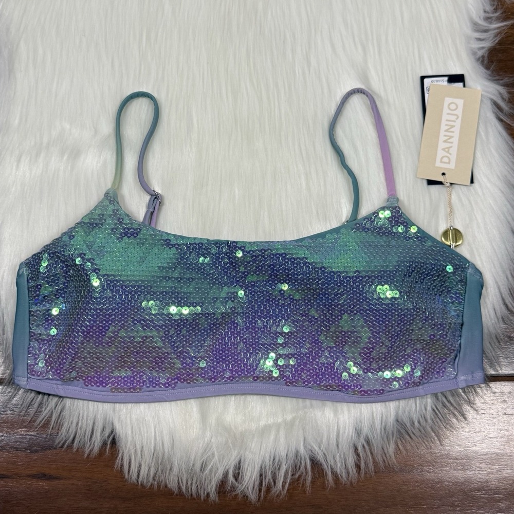 Gianni Bini x Dannijo Size Large Sequin Frankie Top Jayla Bikini Bottom Swimsuit - Picture 2 of 12